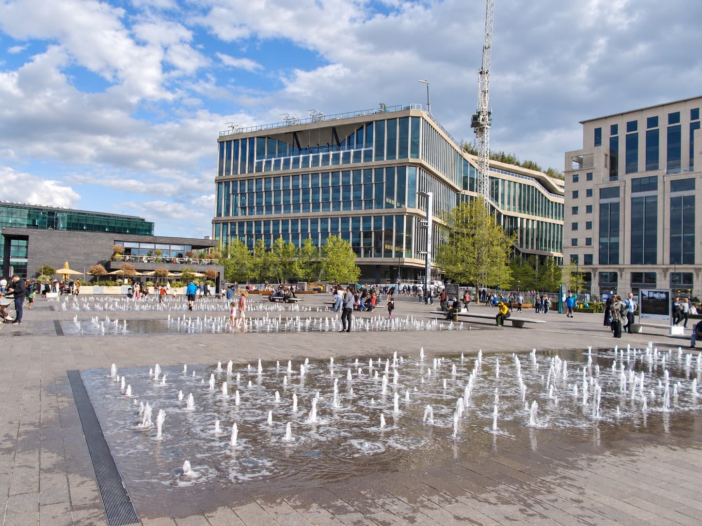 Granary Square fountains